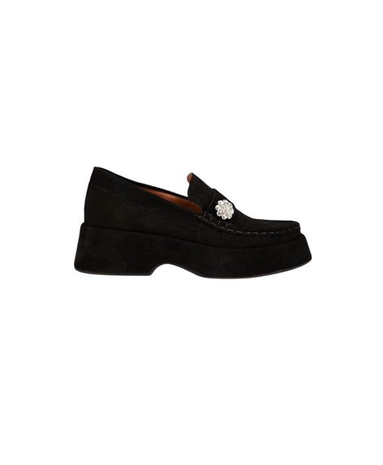 Ganni Black Suede Crystal Shoes