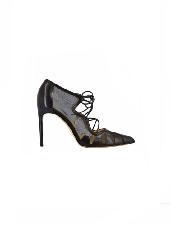 Bionda Castana Lace Up Sheer Heels