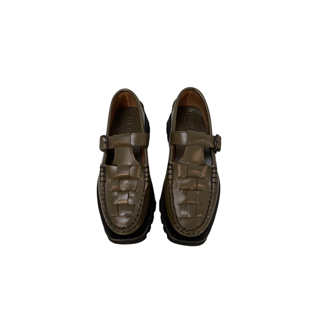 Hereu Khaki Buckle Loafers-NEW