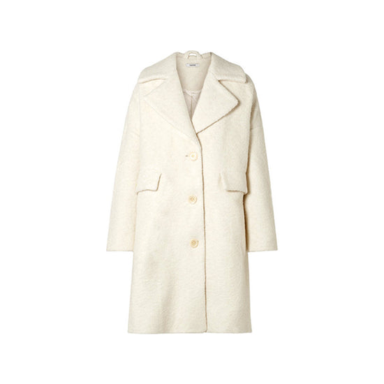 Load image into Gallery viewer, Ganni Oversized Wool-blend Cream Bouclé Coat-NWT
