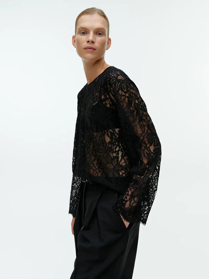 Arket Black Lace Top