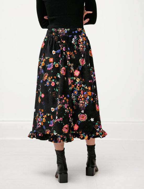 Shrimps Velvet Floral Skirt