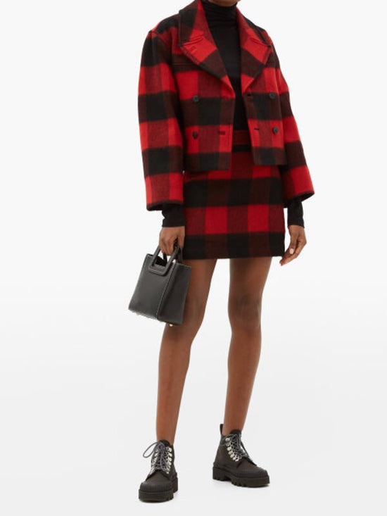 Load image into Gallery viewer, Ganni Wool Plaid Skirt
