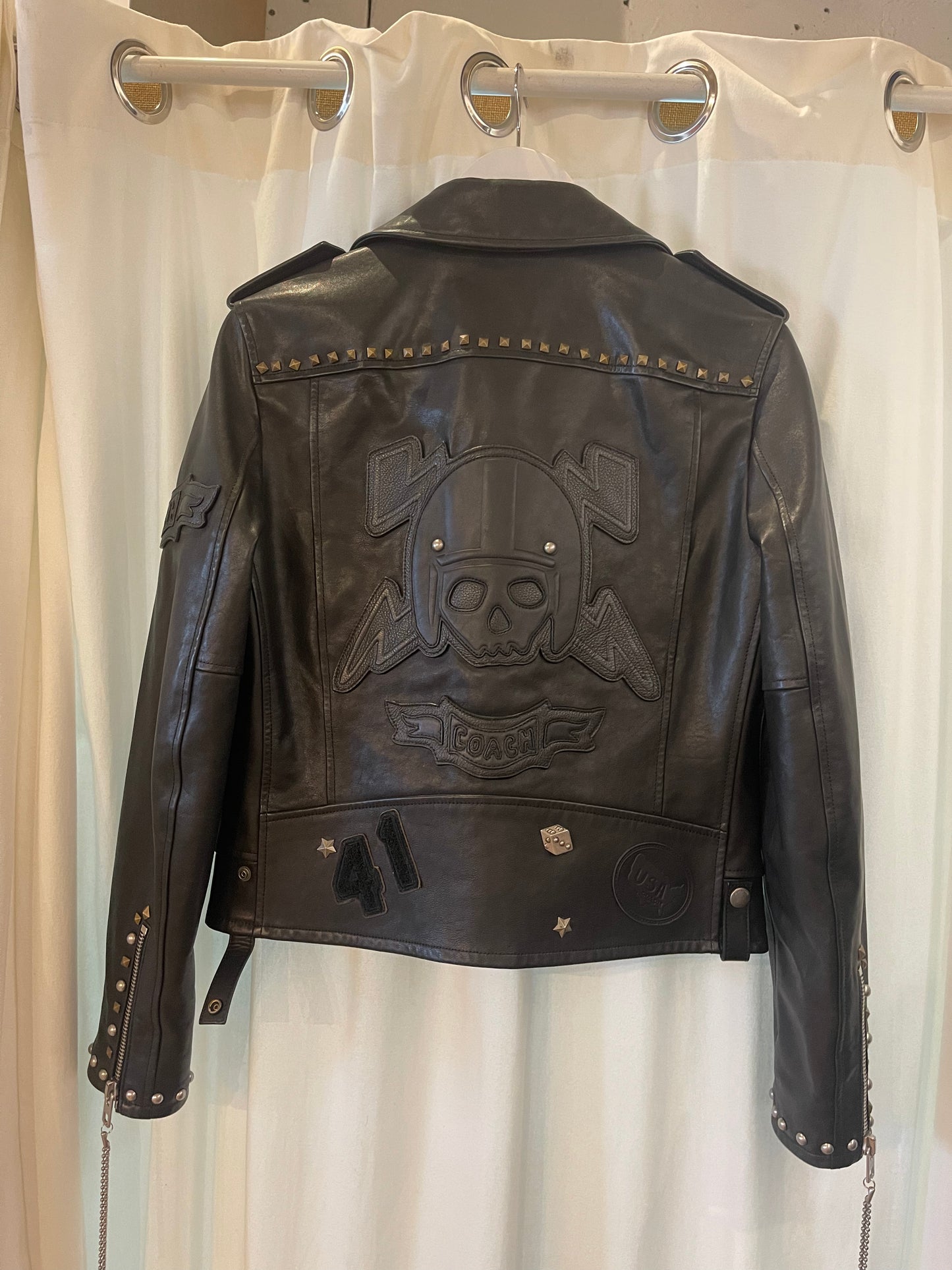Load image into Gallery viewer, Coach Leather Customised Biker Jacket
