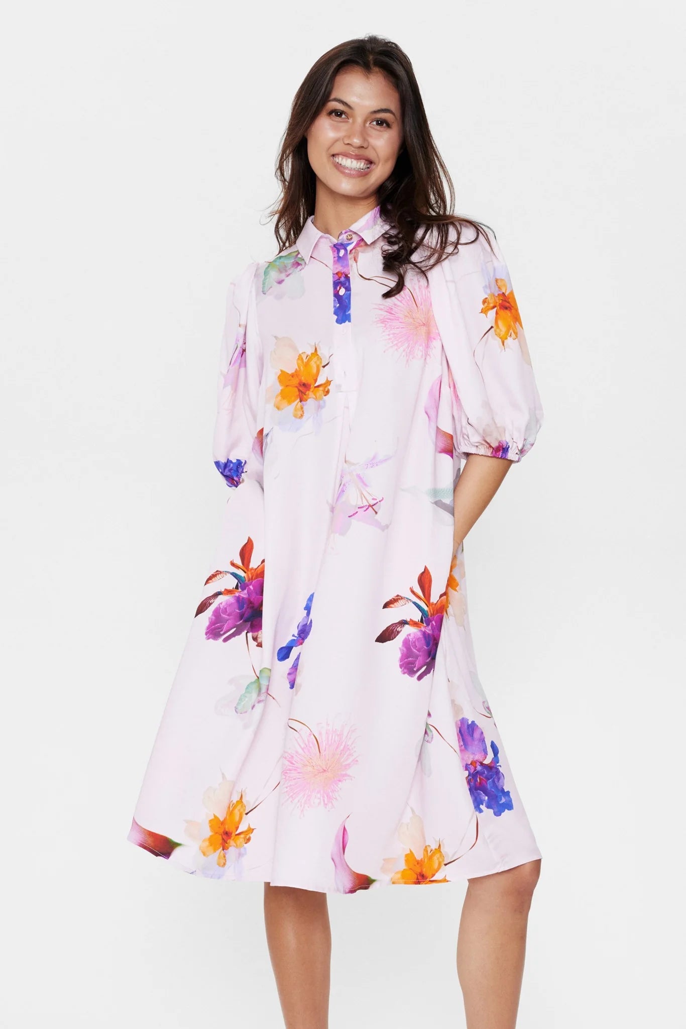 Numph Pink Floral Dress