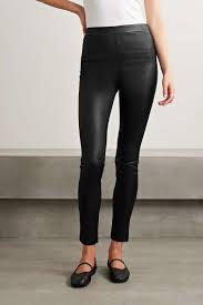 Theory Black Leather Adbelle Leggings