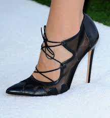 Bionda Castana Lace Up Sheer Heels