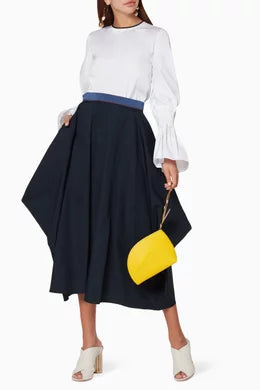 Roksanda Navy Cotton Skirt