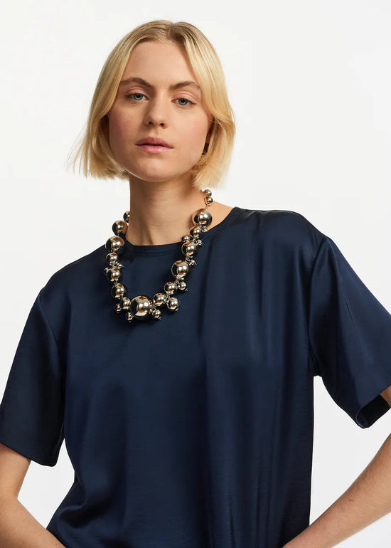 Essential Antwerp Navy Satin Top