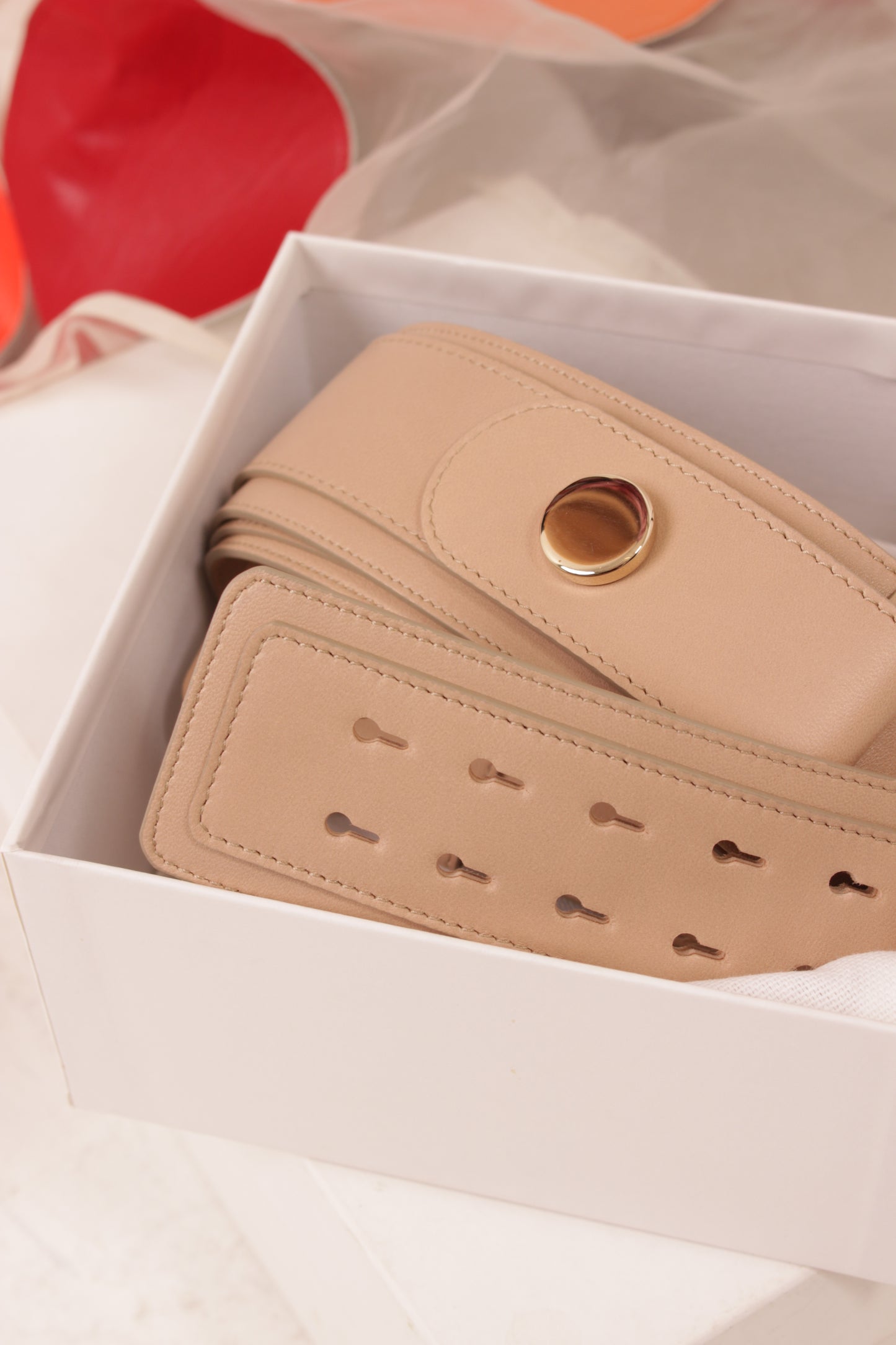 Chloe Beige Leather Belt