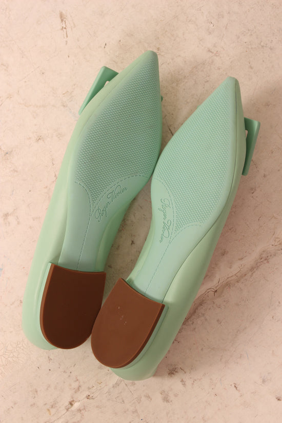 Roger Vivier Green Leather Flats-NEW