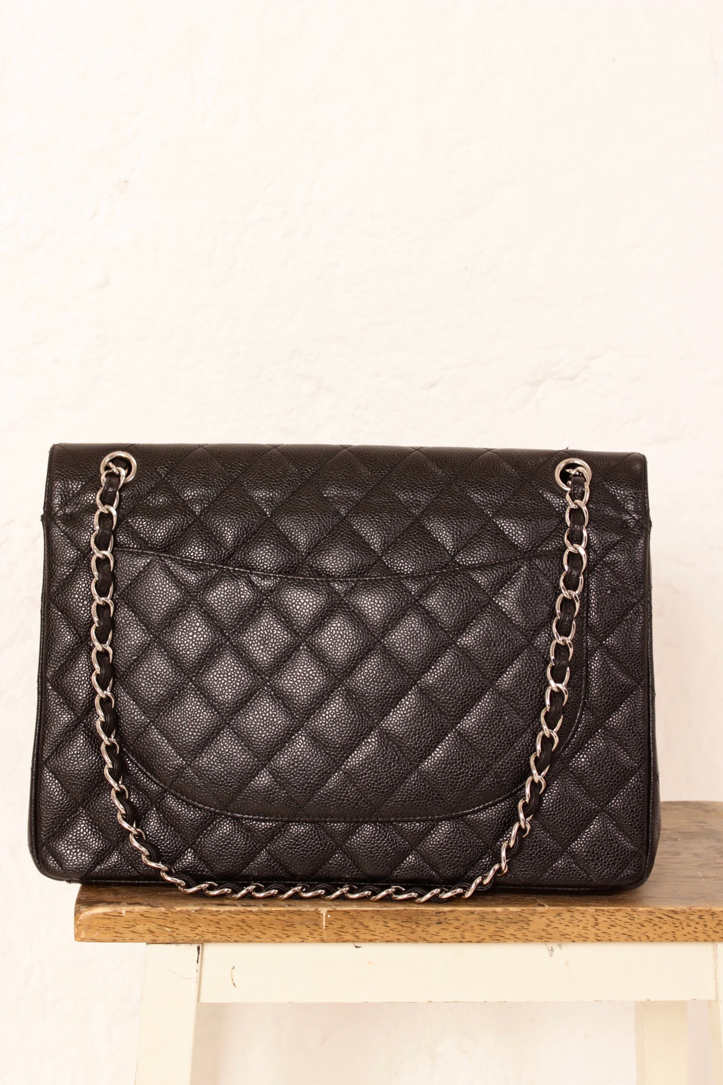 Chanel Black Caviar Maxi Double Flap Bag