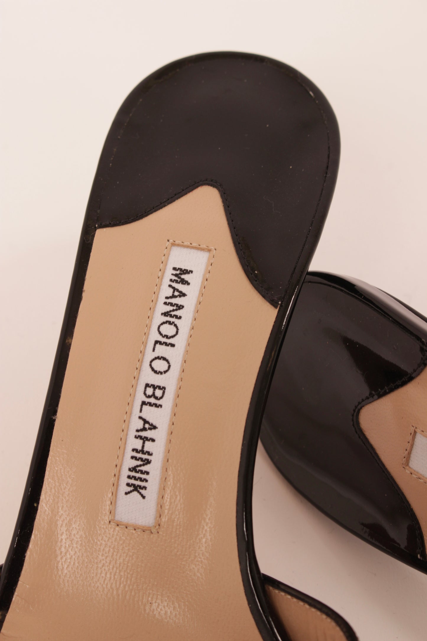 Manolo Blahnik Black Patent Kitten Heels - new