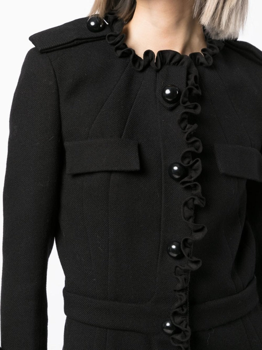 Load image into Gallery viewer, Balenciaga Black Wool Ruffle Jacket
