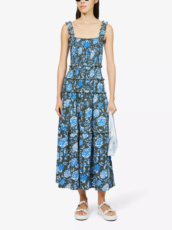 Me + Em Paisley Smock Cotton Midi Dress
