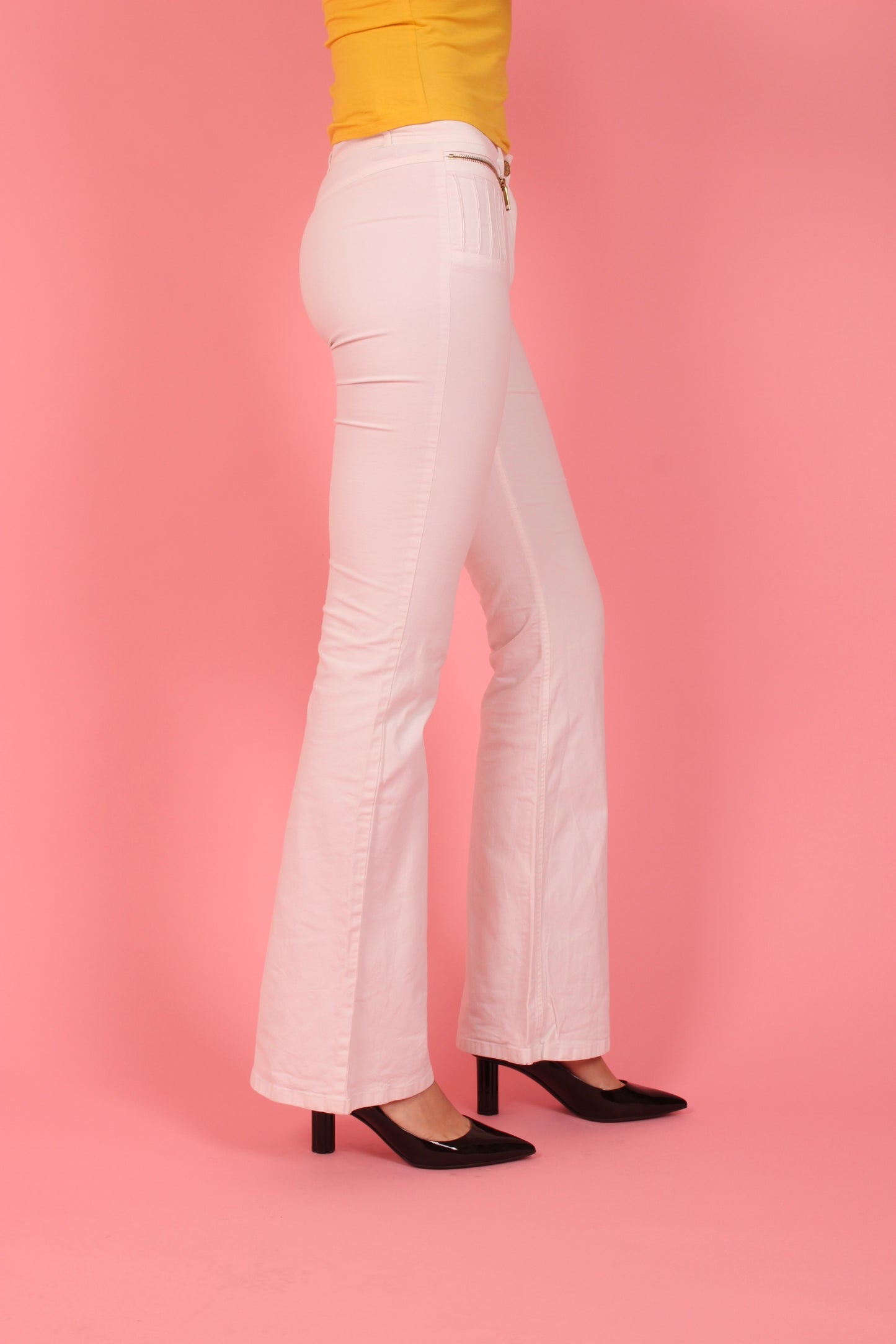 Celine White Flare Leg Trousers (Phoebe Philo Era)