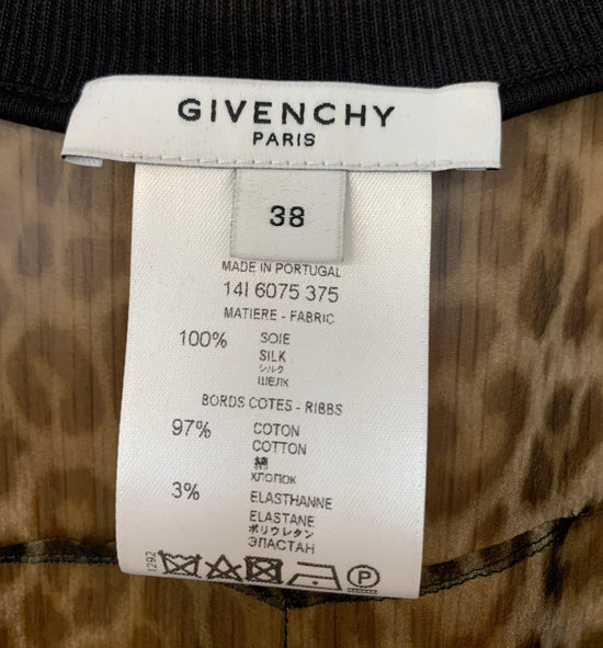 Givenchy Silk Leopard Print Cardigan