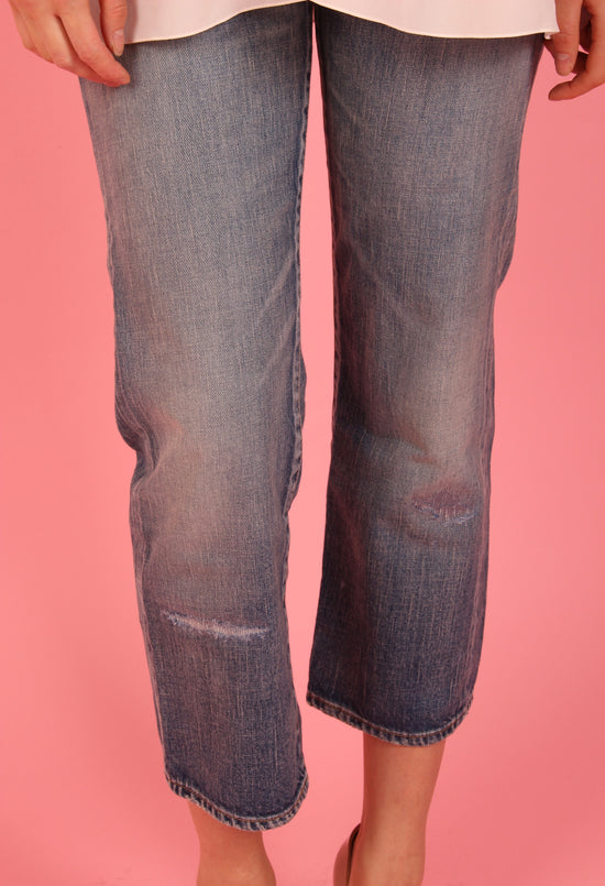 Saint Laurent Sandy Blue Cropped Straight jeans