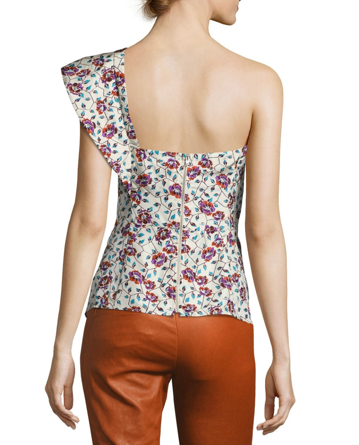 Load image into Gallery viewer, Isabel Marant Rowina One-Shoulder Printed Silk Top
