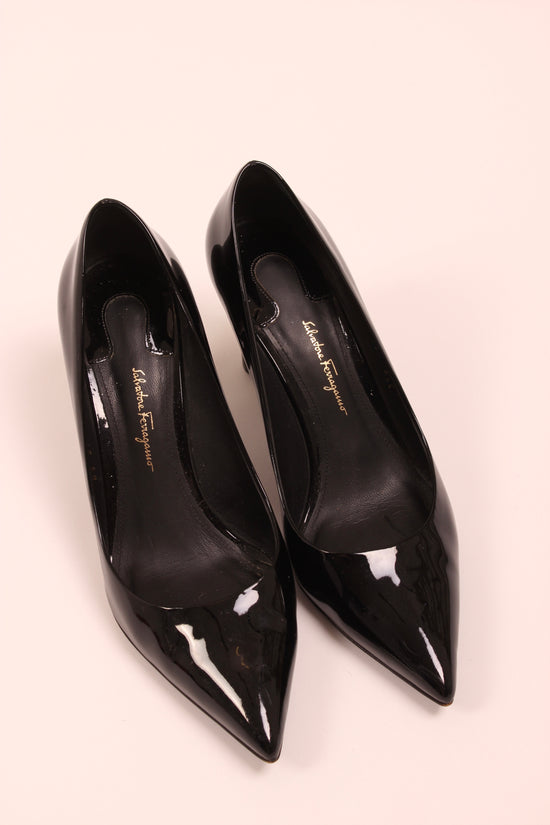 Salvatore Ferragamo Black Patent Heels