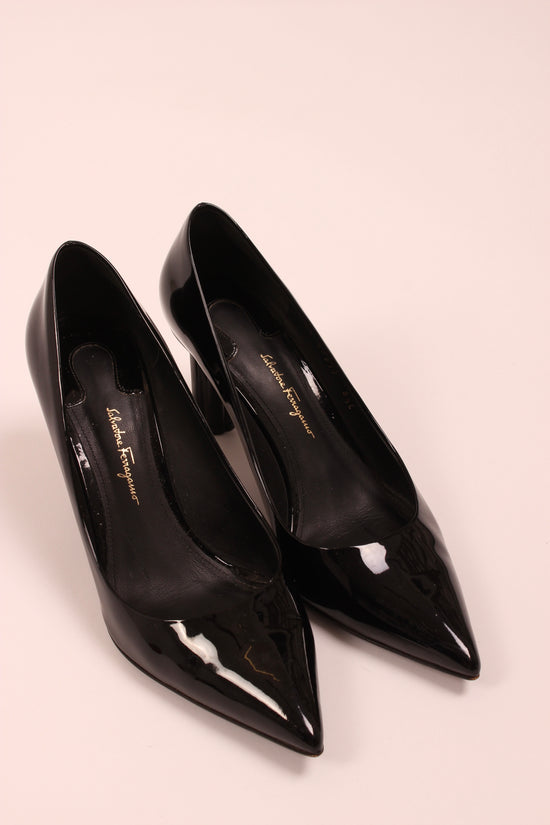 Salvatore Ferragamo Black Patent Heels