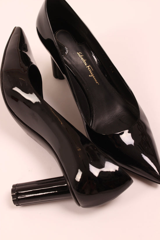 Salvatore Ferragamo Black Patent Heels