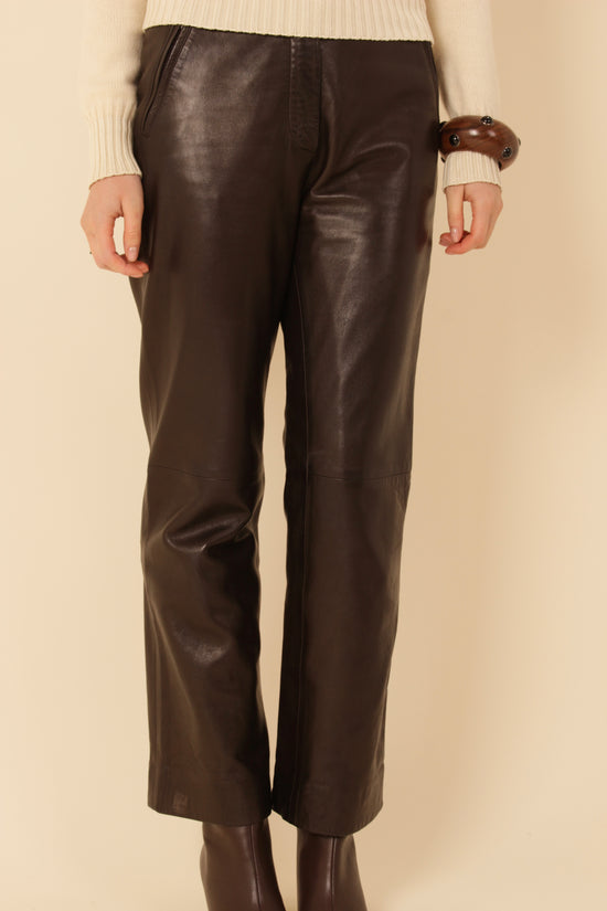 Vintage Gucci (Tom Ford Era) Brown Leather Trousers