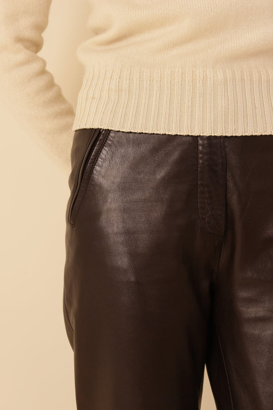 Vintage Gucci (Tom Ford Era) Brown Leather Trousers