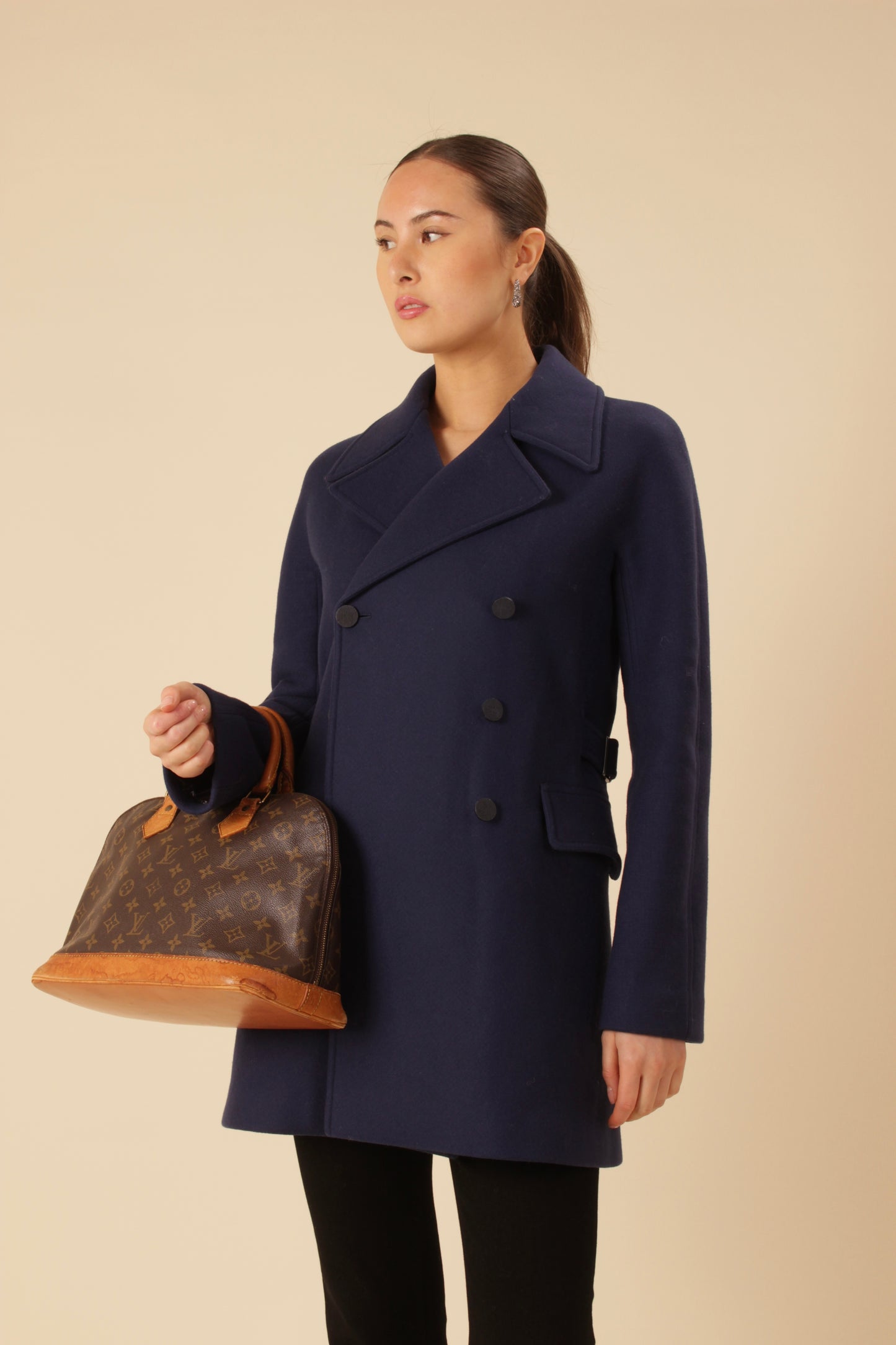 Alaia Navy Wool Coat