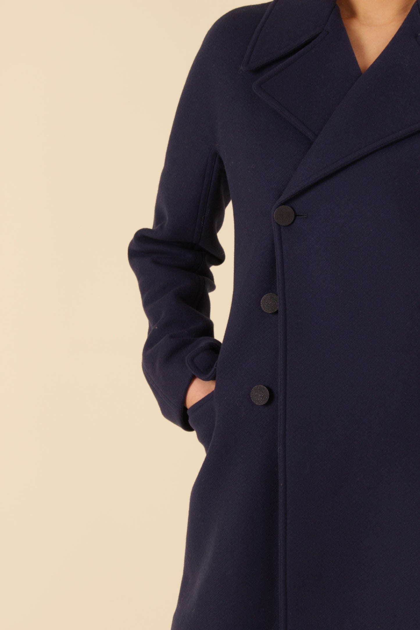 Alaia Navy Wool Coat