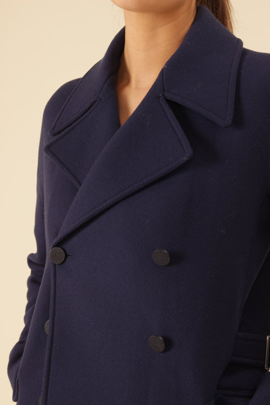 Alaia Navy Wool Coat