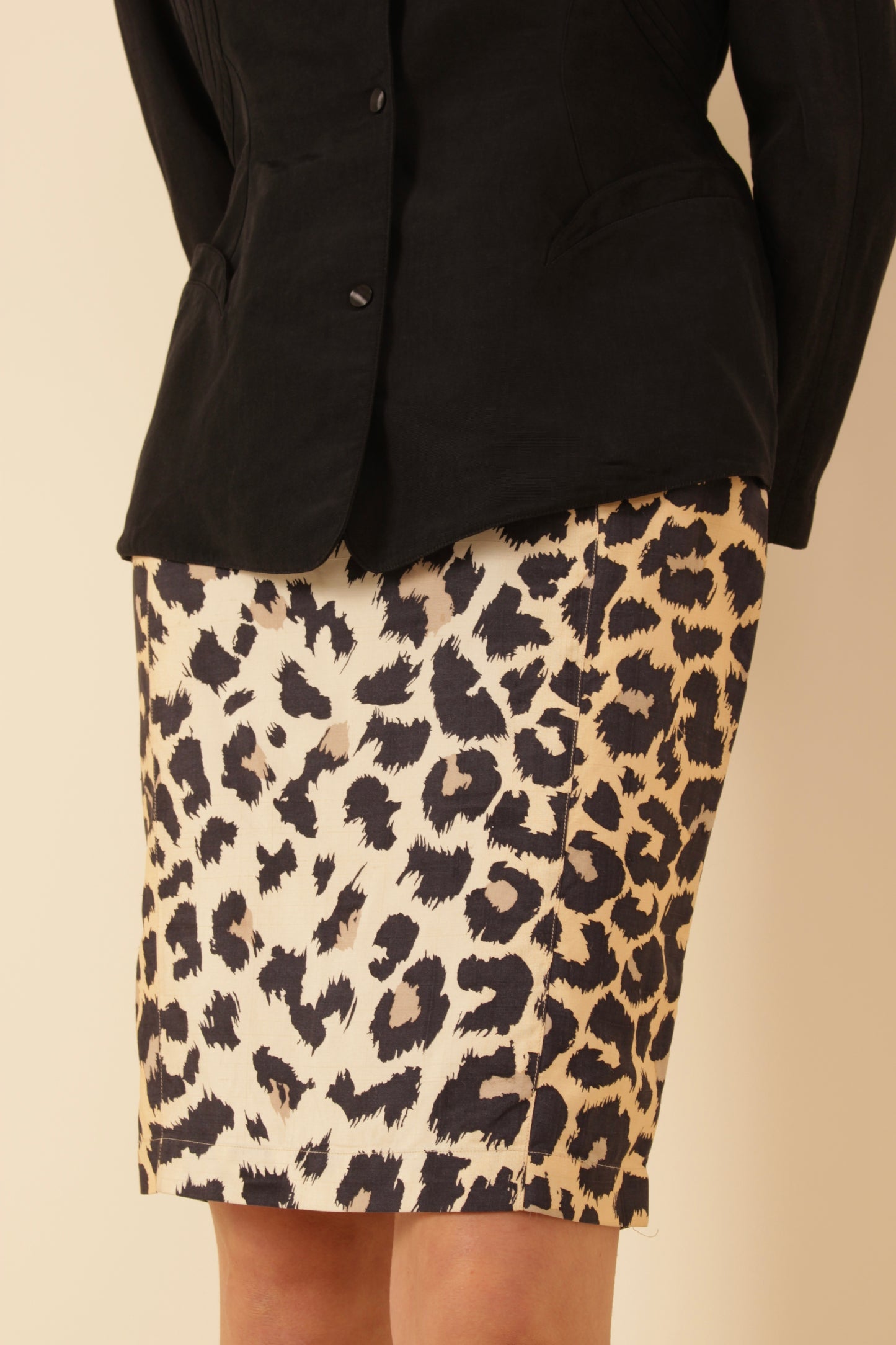 Vintage Thierry Mugler Leopard Print Skirt