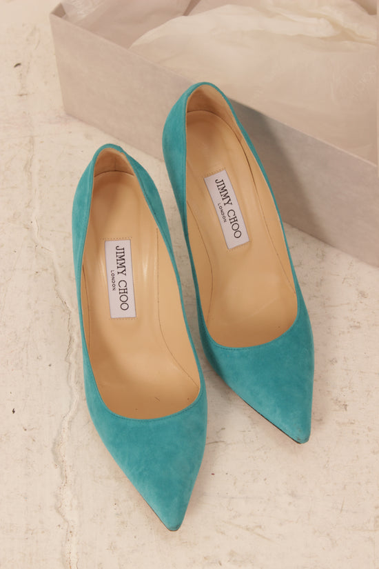 Jimmy Choo Blue Suede Heels