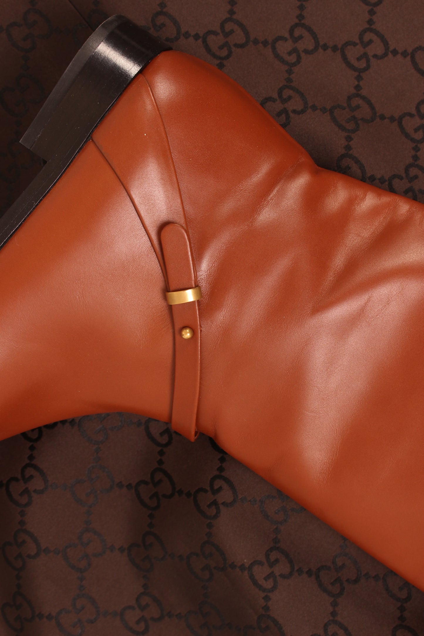 Gucci Tan Leather Riding Boots