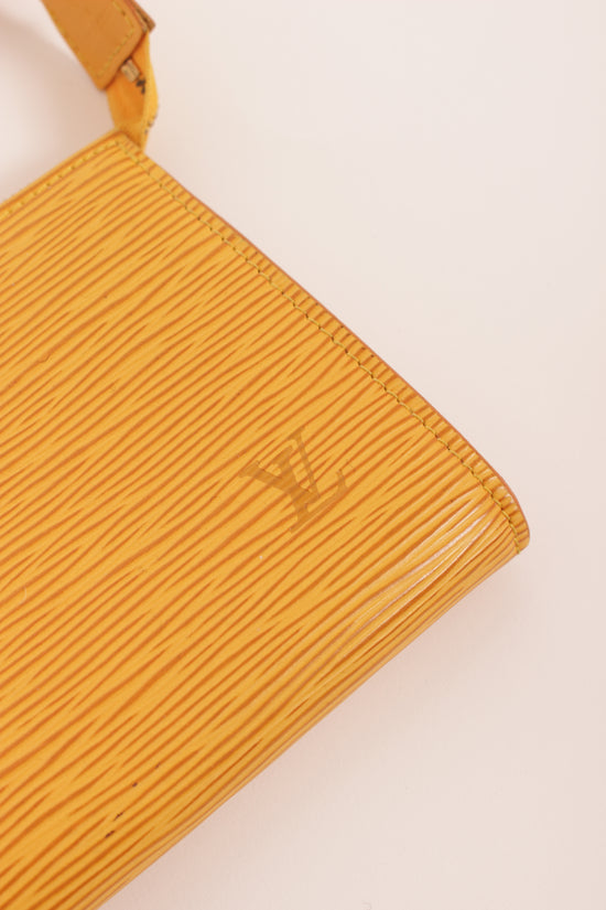 Louis Vuitton Yellow Epi Leather Pochette Bag