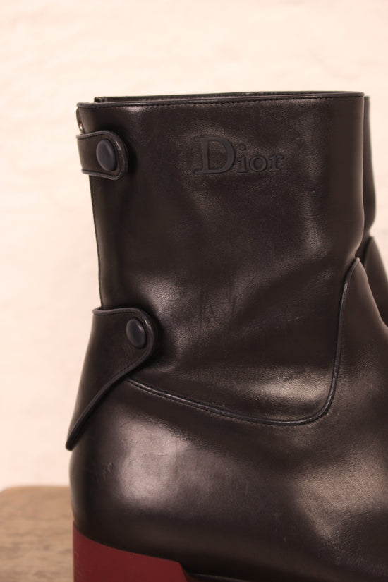 Dior Black Leather Ankle Boots