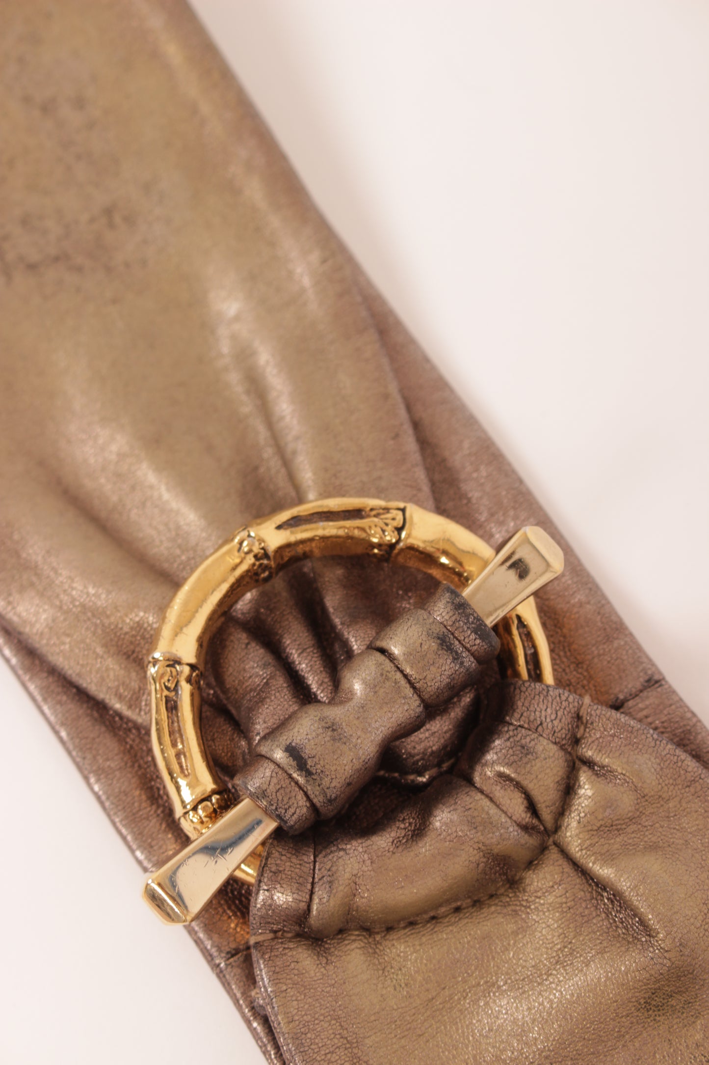 Gucci Bronze Metallic Leather Belt