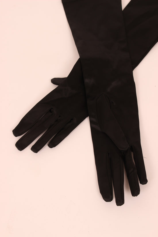 Vintage Prada Black Satin Gloves