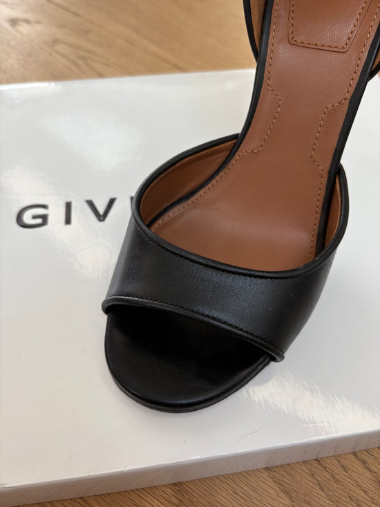 Givenchy Shark Lock Black Leather Heels