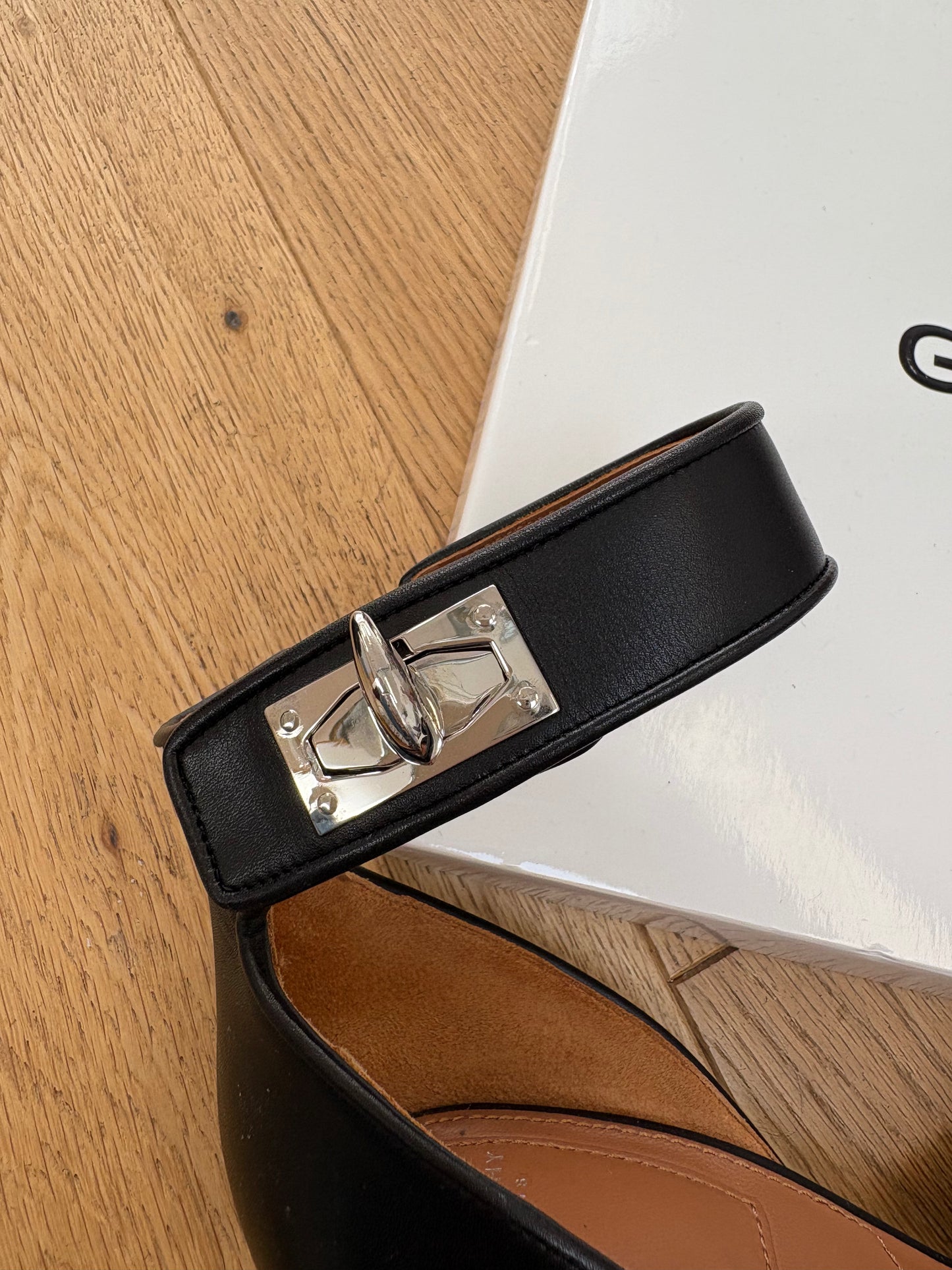 Givenchy Shark Lock Black Leather Heels