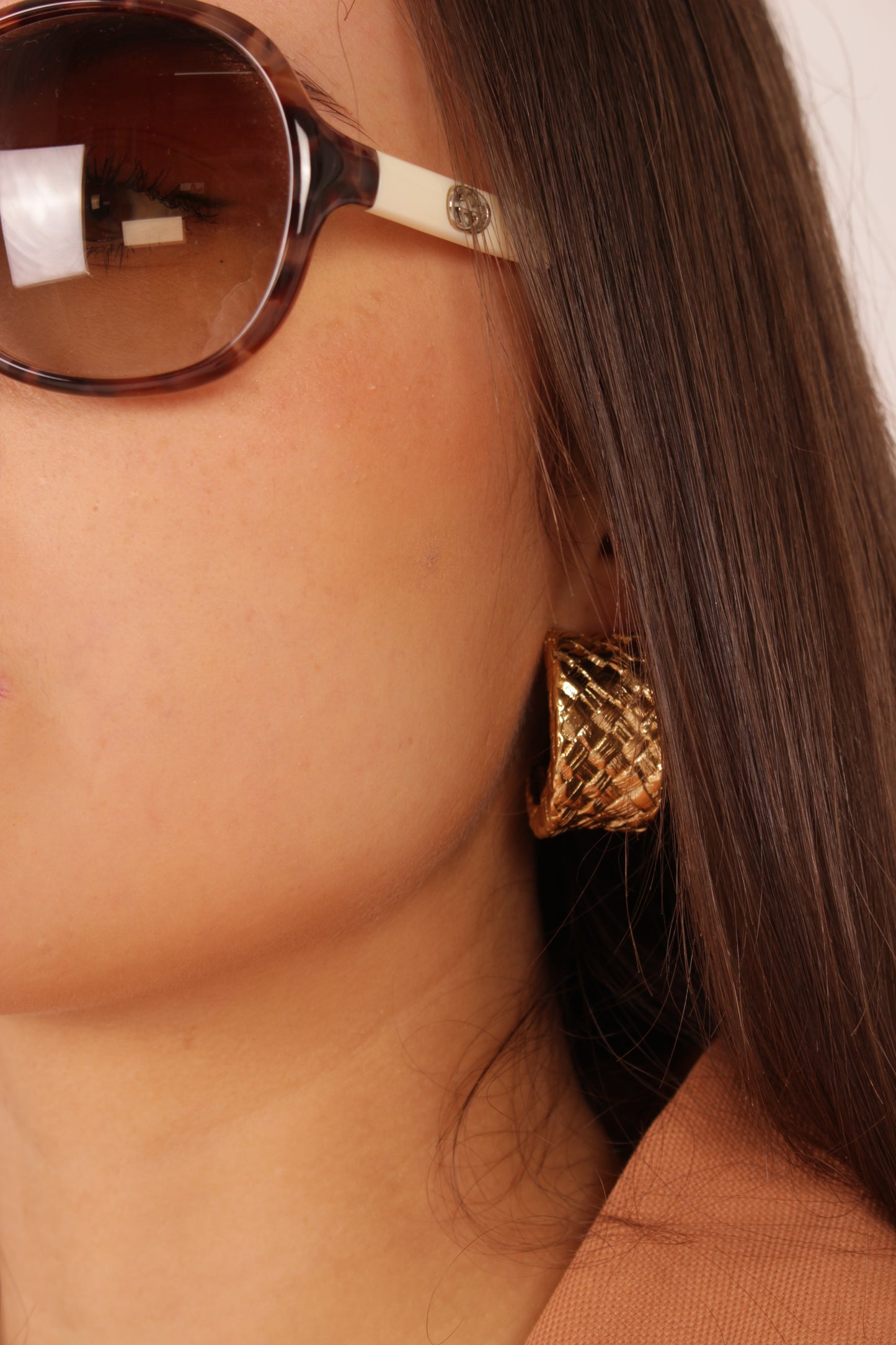 Givenchy Gold Half Hoop Earrings