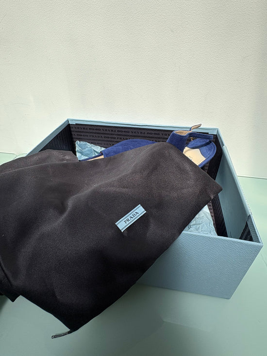 Prada Navy Suede Heels