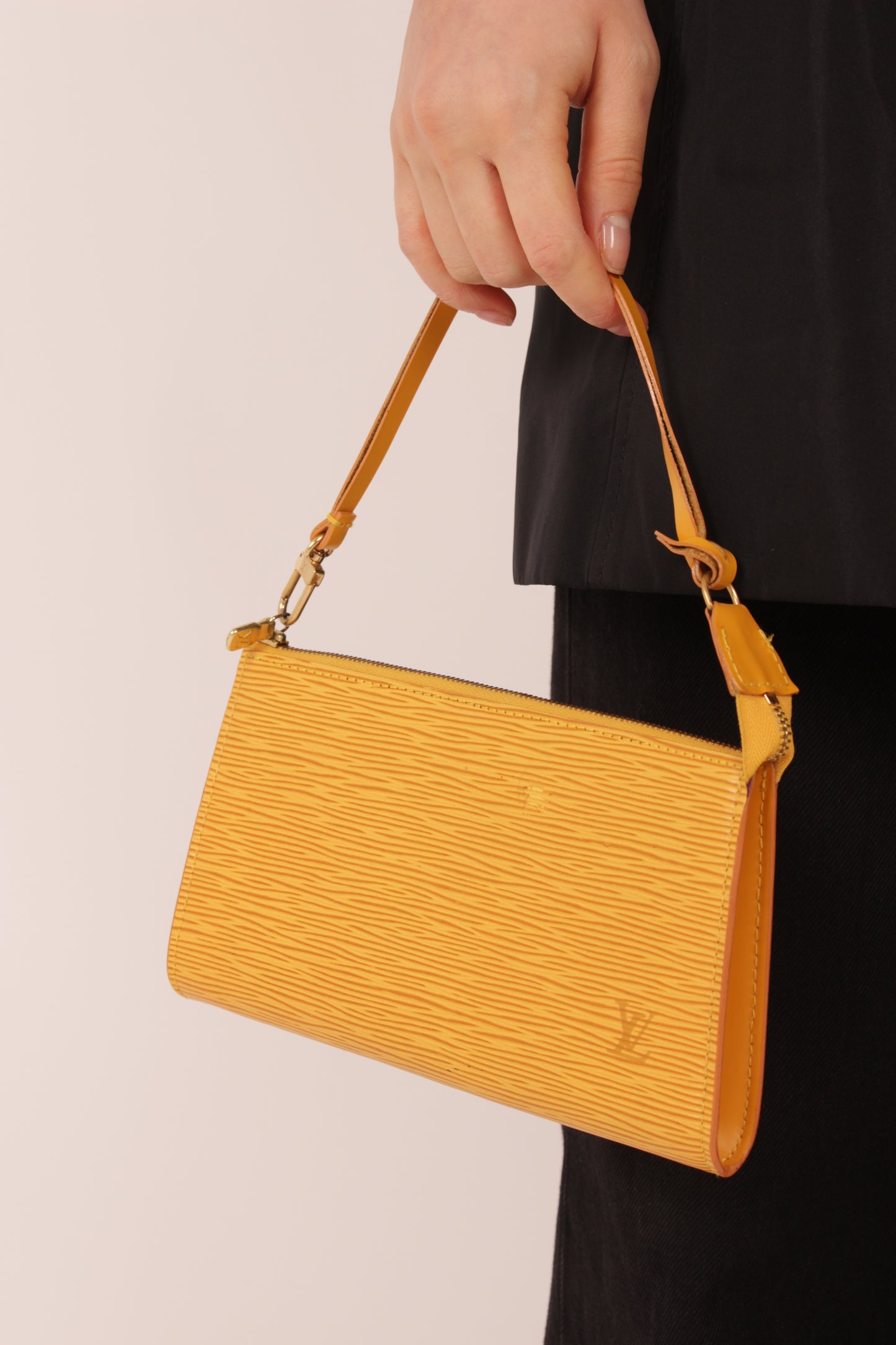 Louis Vuitton Yellow Epi Leather Pochette Bag