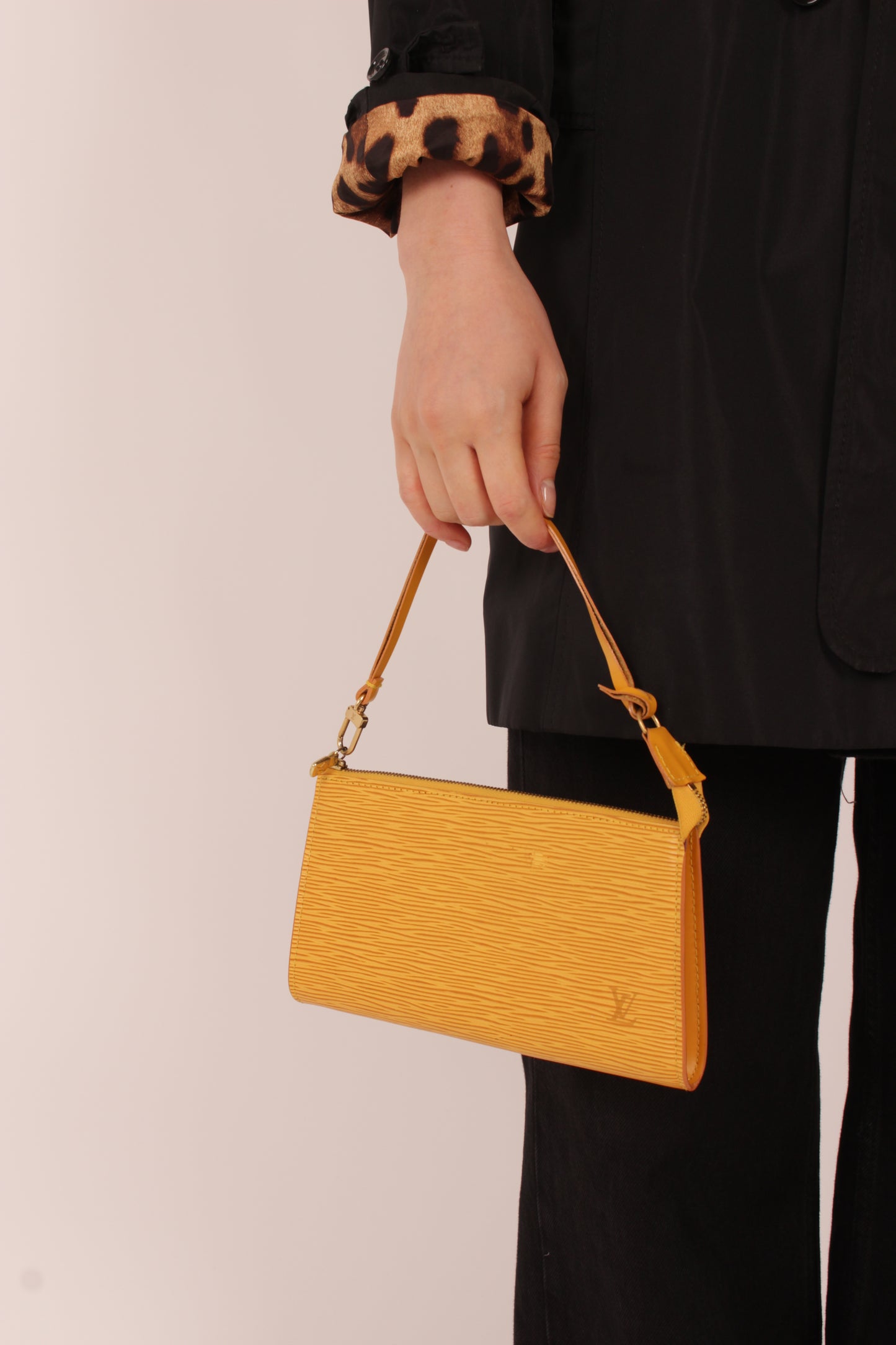 Louis Vuitton Yellow Epi Leather Pochette Bag