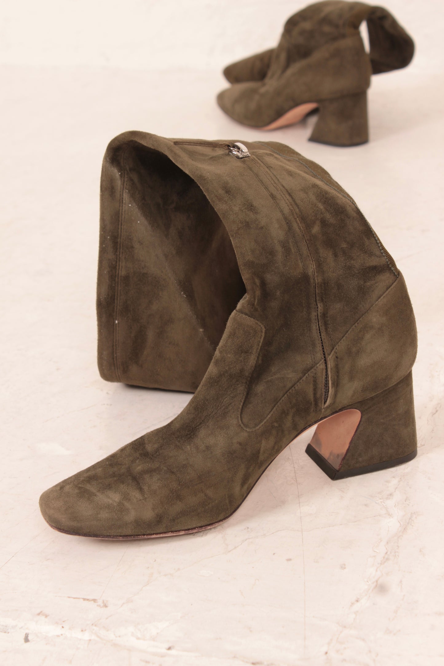 Vintage Alberta Ferretti Over The Knee Green Suede Boots