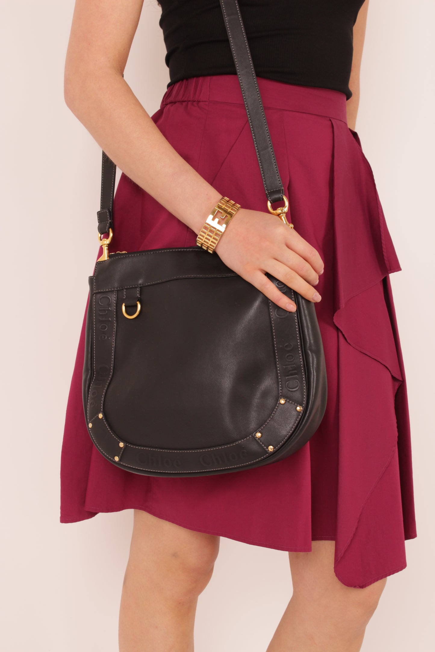 Chloe Black Leather Crossbody Bag