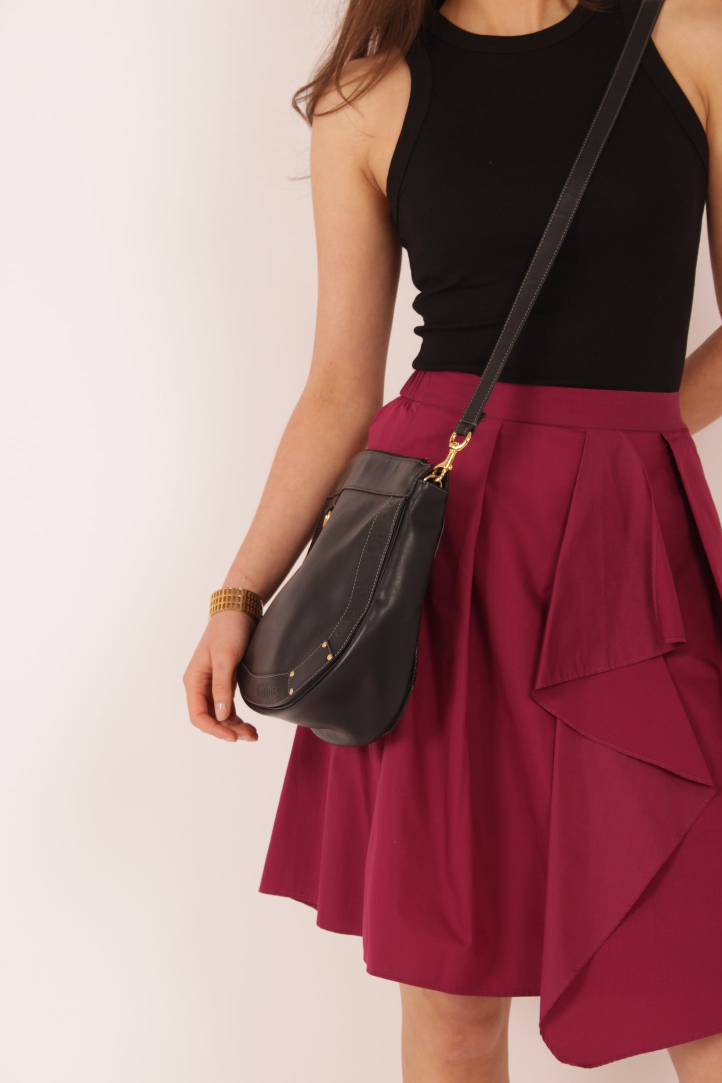 Chloe Black Leather Crossbody Bag