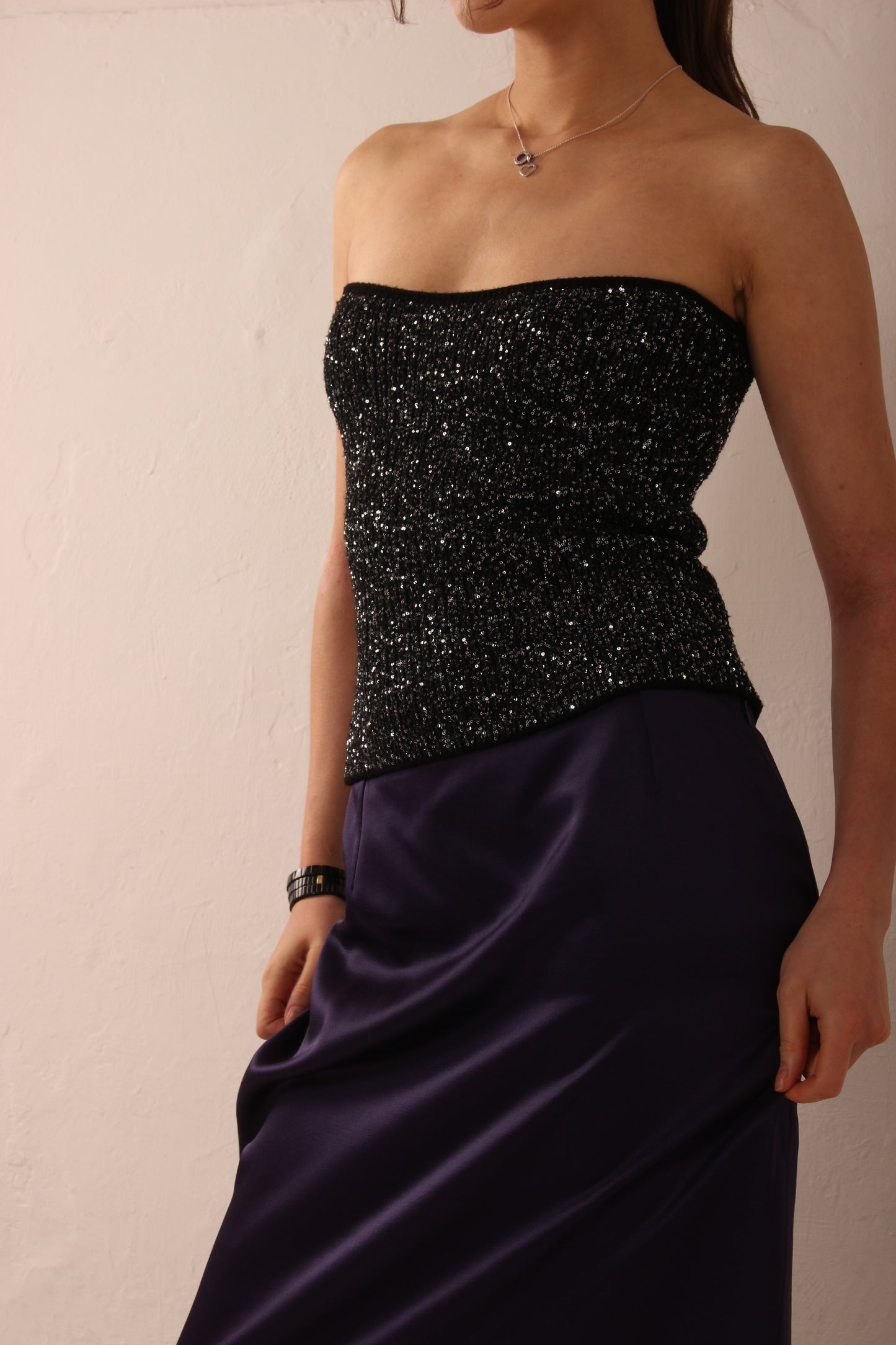 Vintage Yves Saint Laurent Purple Maxi Skirt
