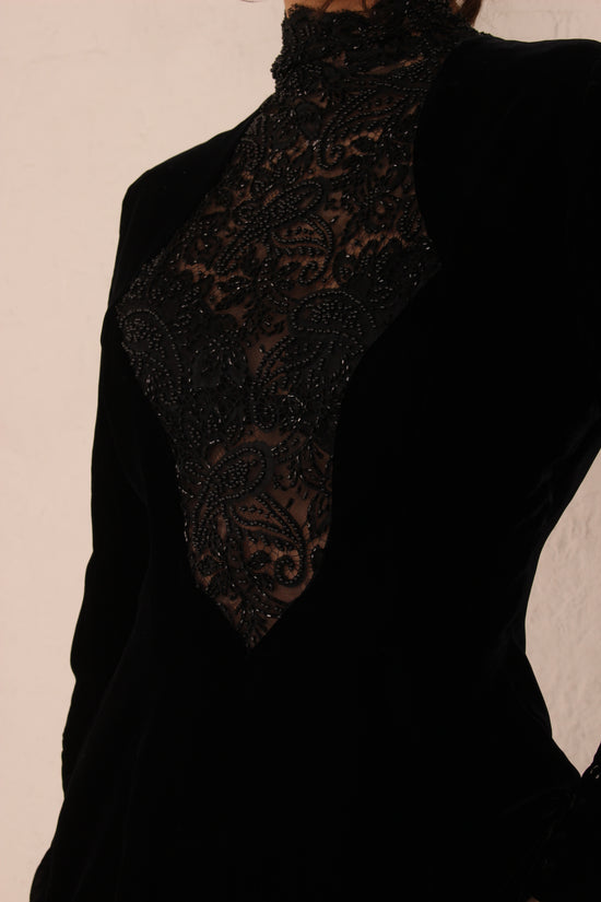 Load image into Gallery viewer, Vintage Emanuel Ungaro Velvet Black Dress
