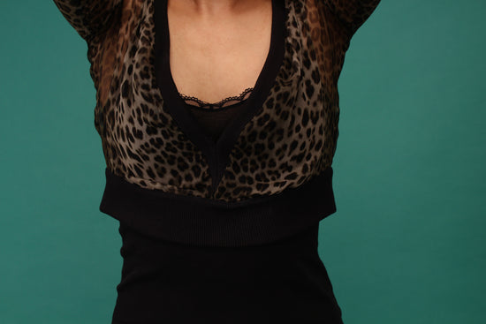 Givenchy Silk Leopard Print Cardigan